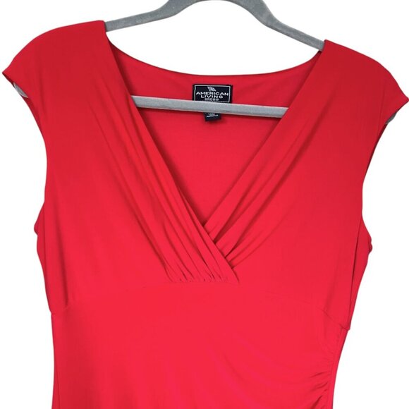American Living Womens Midi Dress 12 Red Party Event Holiday Occasion Cocktail - Picture 3 of 8